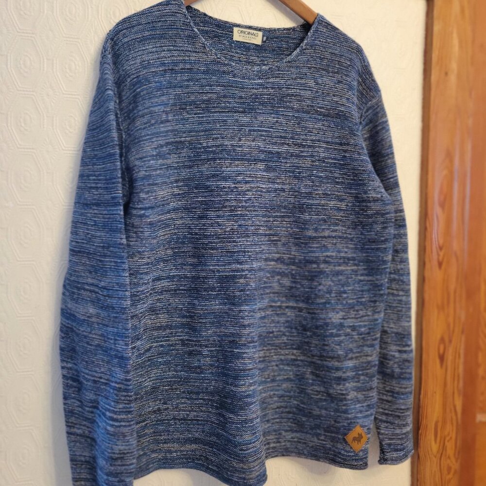 Jack &‎ Jones Knit Sweater Size XXL — Blue Marl Melange  - Cotton